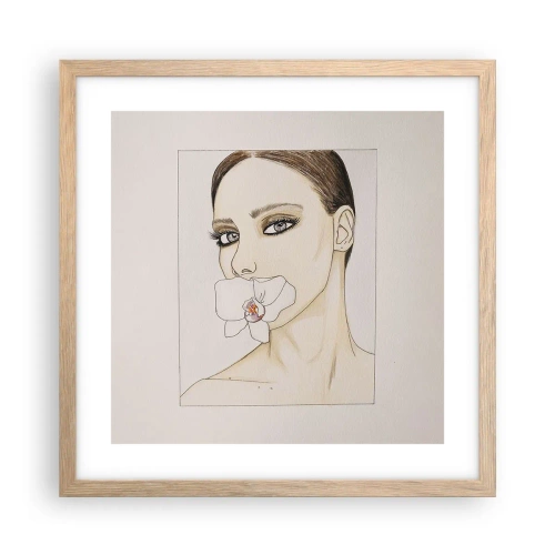 Plakat w ramie jasny dąb - Symbol elegancji i piękna - 40x40 cm