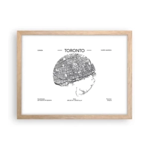 Plakat w ramie jasny dąb - Anatomia Toronto - 40x30 cm