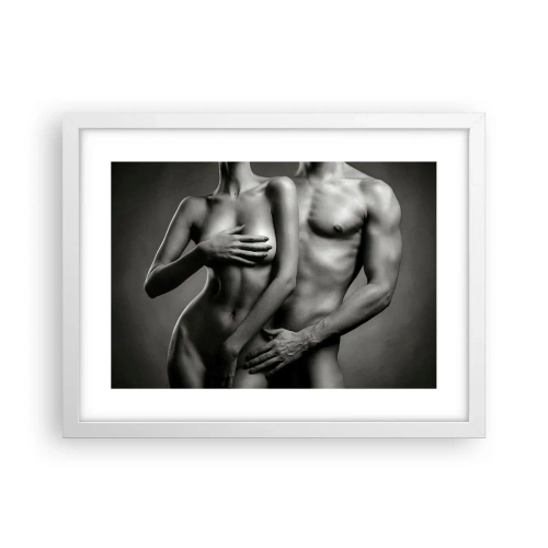 Plakat w białej ramie - Adam i Ewa - 40x30 cm