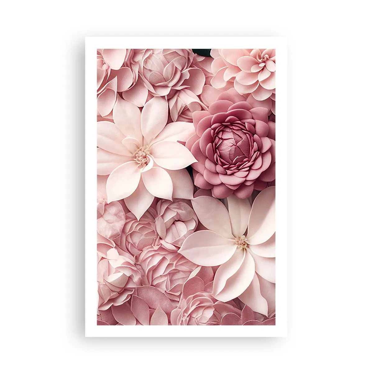 Plakat - W różowych płatkach - 61x91 cm