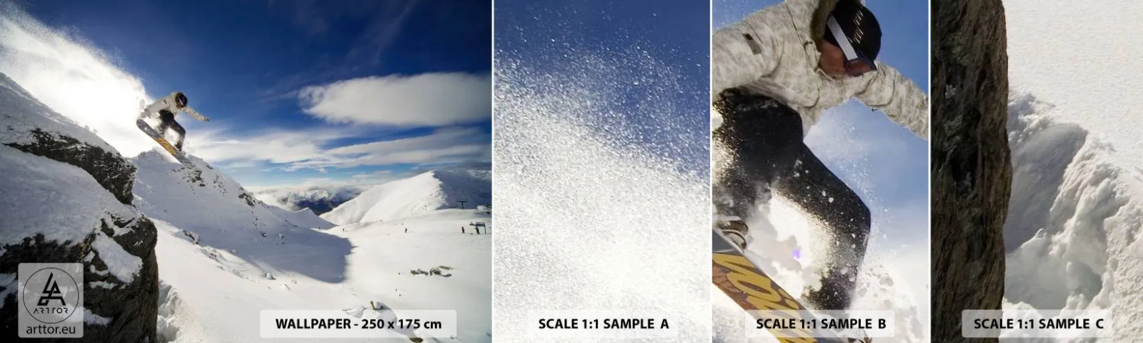 Fototapeta Próbka Standard Eco - Wolność bez granic - Snowboard, Krajobraz, Góry - 100x30 cm