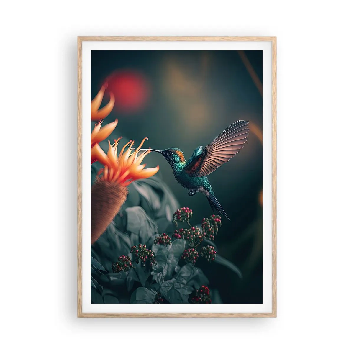 Plakat w ramie jasny dąb - naprawdę barwne życie - 70x100 cm