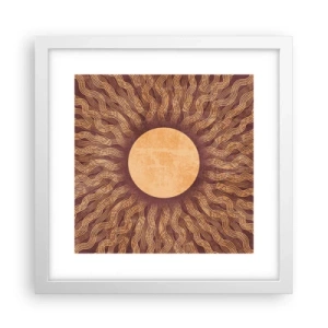 Plakat w białej ramie - Ikona słońca - 30x30 cm
