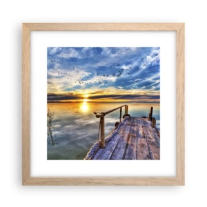 Plakat w ramie jasny dąb - Wiatr idzie na spoczynek - 30x30 cm