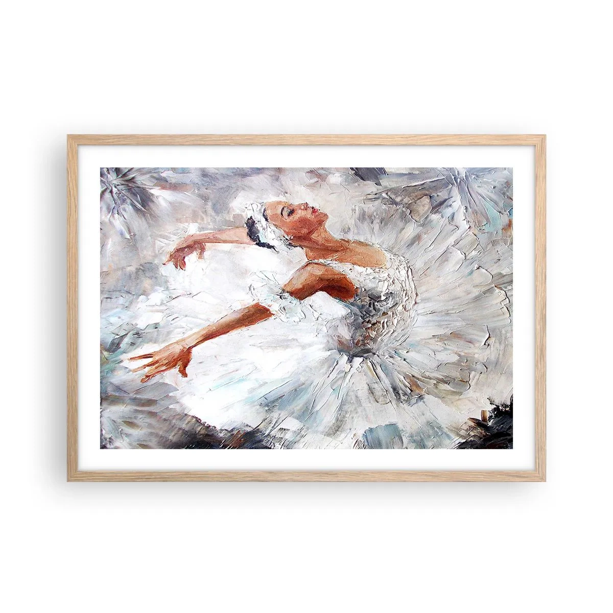 Plakat w ramie jasny dąb - Delikatna i lekka jak tiul - 70x50 cm