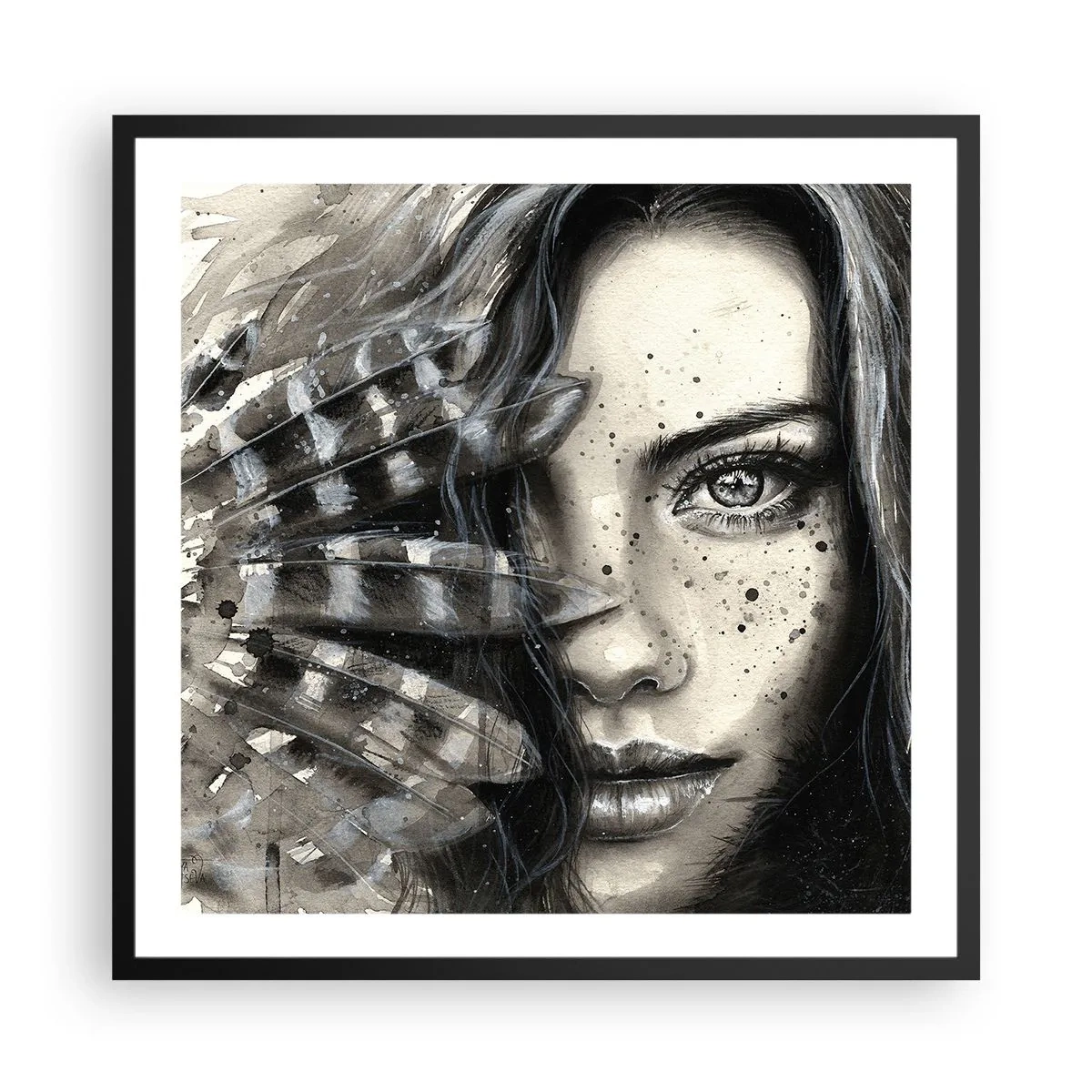 Plakat w czarnej ramie - Dzika piękność - 60x60 cm