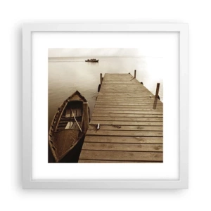 Plakat w białej ramie - Wielki spokój - 30x30 cm