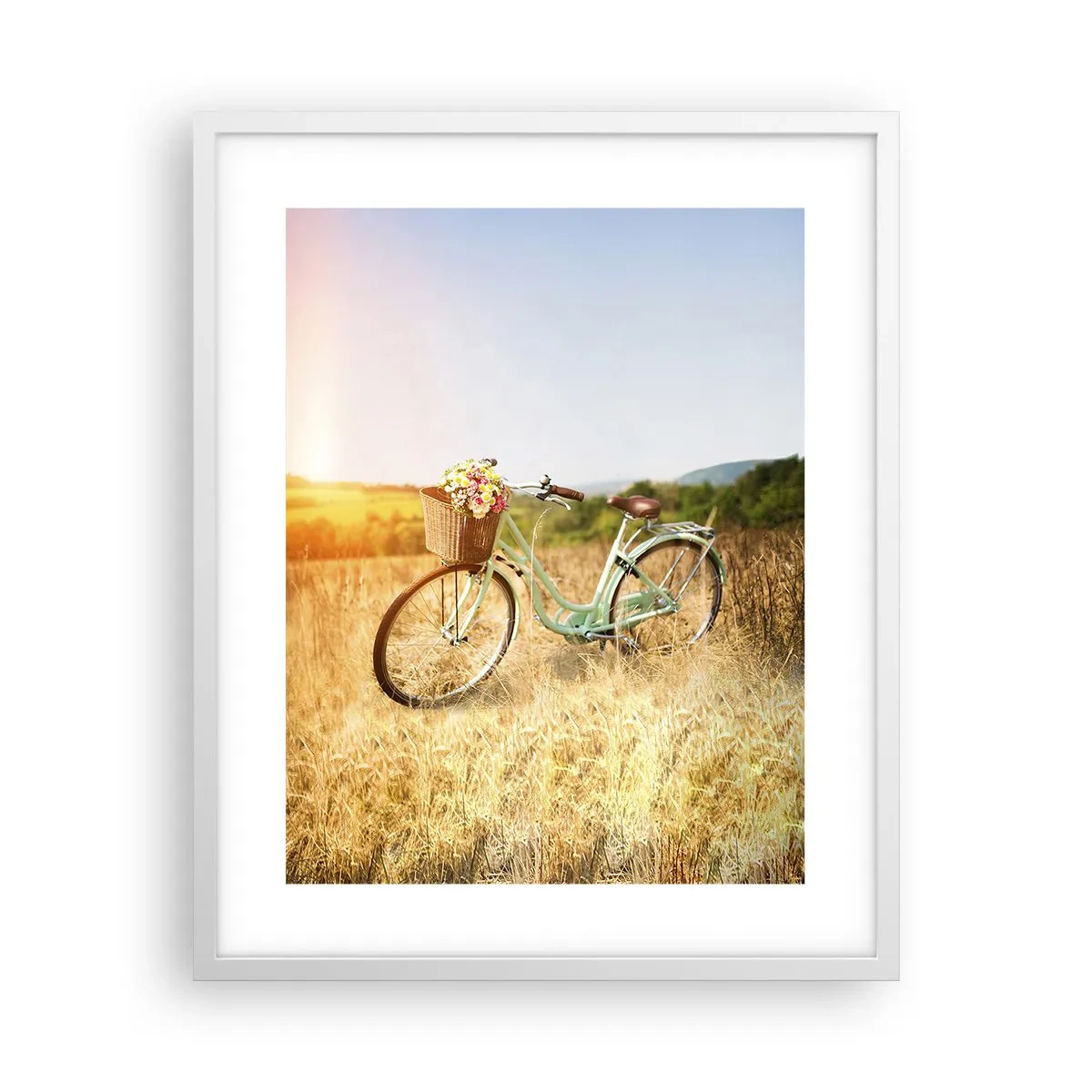 Plakat w białej ramie - Zostanę tu chwilę - 40x50 cm