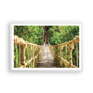 Plakat w białej ramie - Zawieszony w zieleni - 91x61 cm