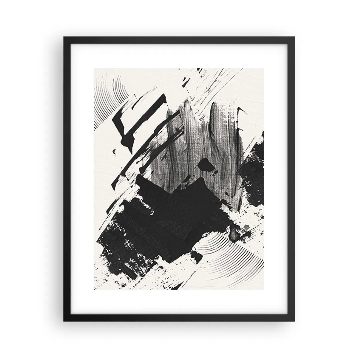 Plakat w czarnej ramie - Abstrakcja – ekspresja czerni - 40x50 cm