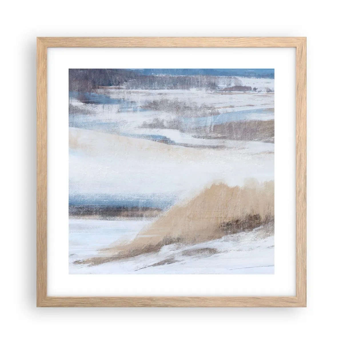 Plakat w ramie jasny dąb - Zimowa kompozycja - 40x40 cm