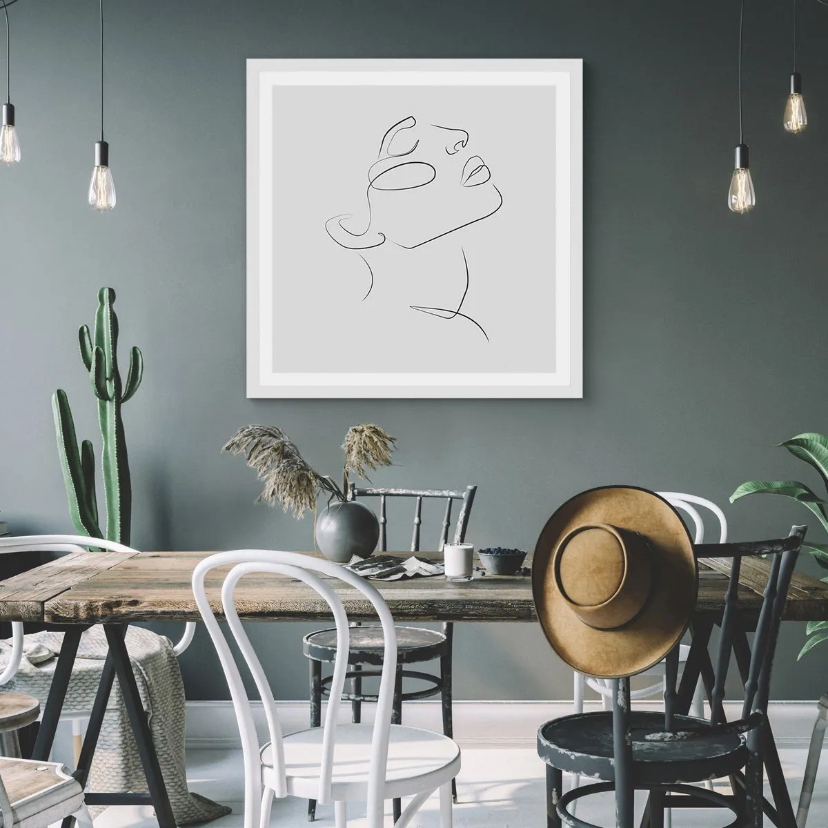 Plakat w białej ramie - Meandry marzenia - 60x60 cm