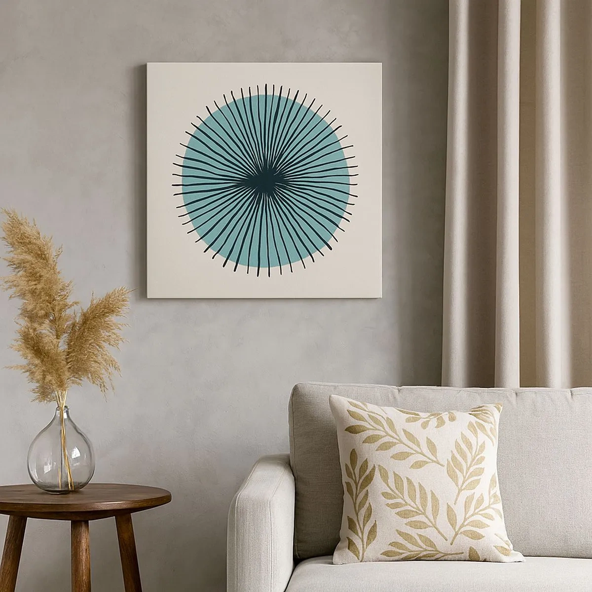 Obraz na płótnie - Promieniście na błękicie - 30x30 cm