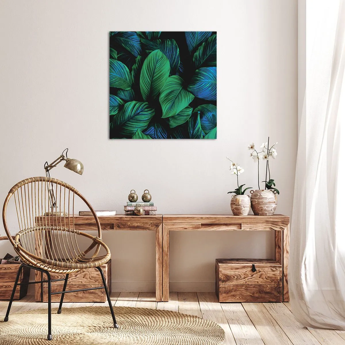 Obraz na płótnie - W zielonym tłumie - 70x70 cm