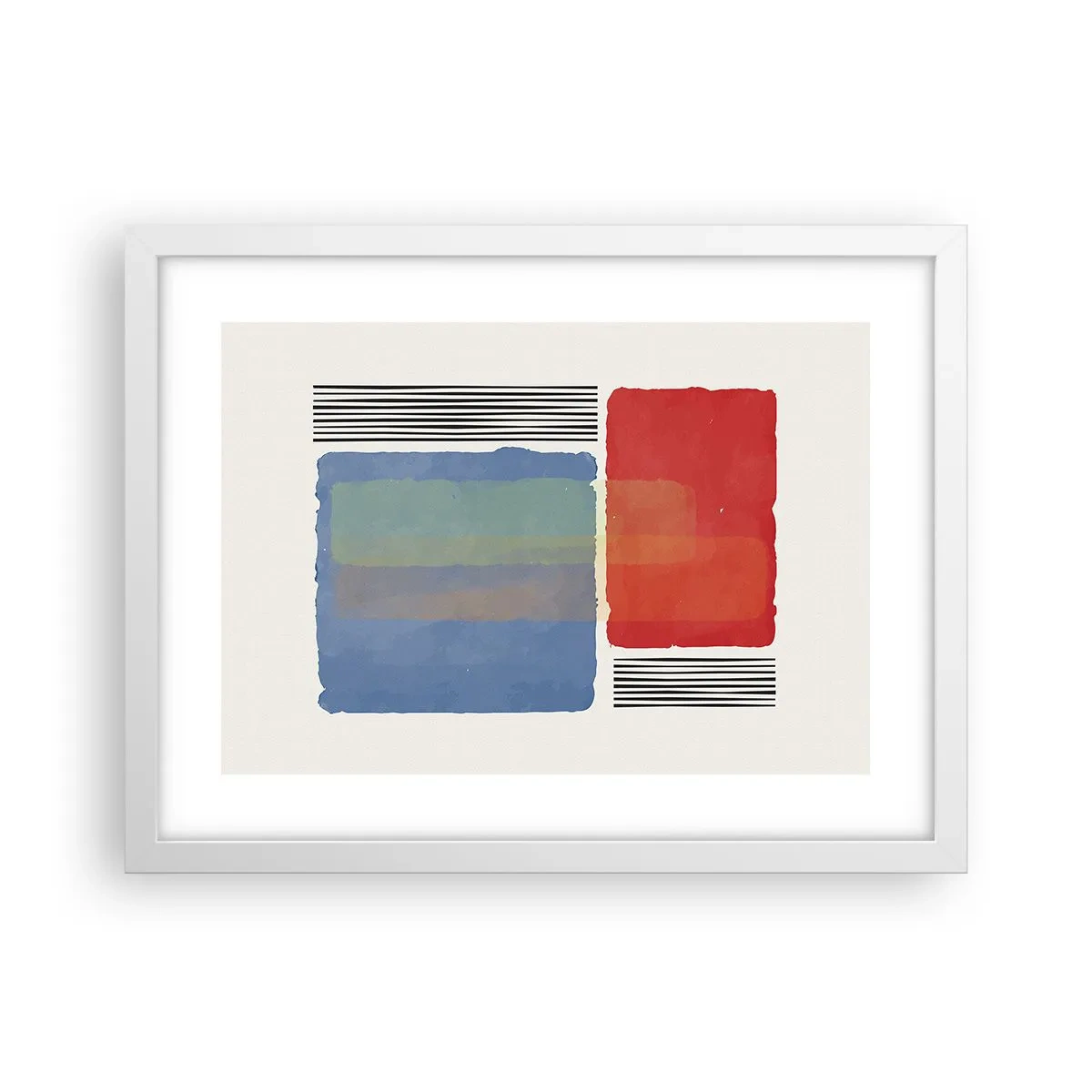 Plakat w białej ramie - Duch i litera geometrii - 40x30 cm