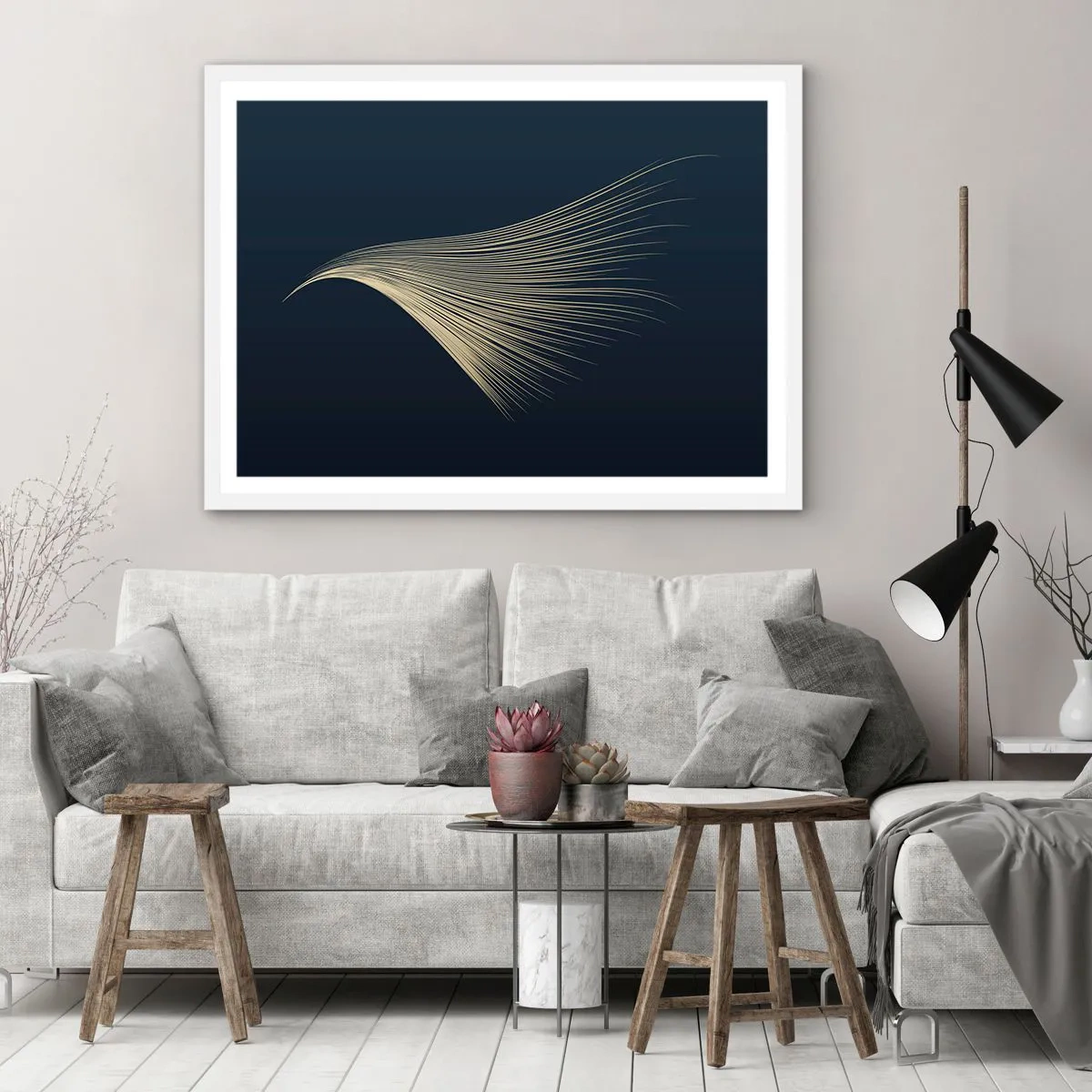 Plakat w białej ramie - Jak anioła włos - 91x61 cm