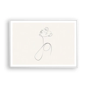 Plakat w białej ramie - Zapętlona w marzeniach - 100x70 cm