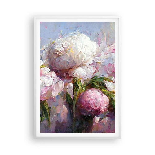 Plakat w białej ramie - Kipiący życiem bukiet - 70x100 cm