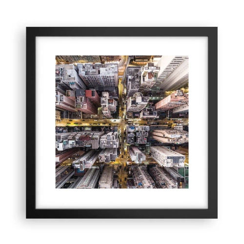 Plakat w czarnej ramie - Pozdrowienia z Hongkongu - 30x30 cm