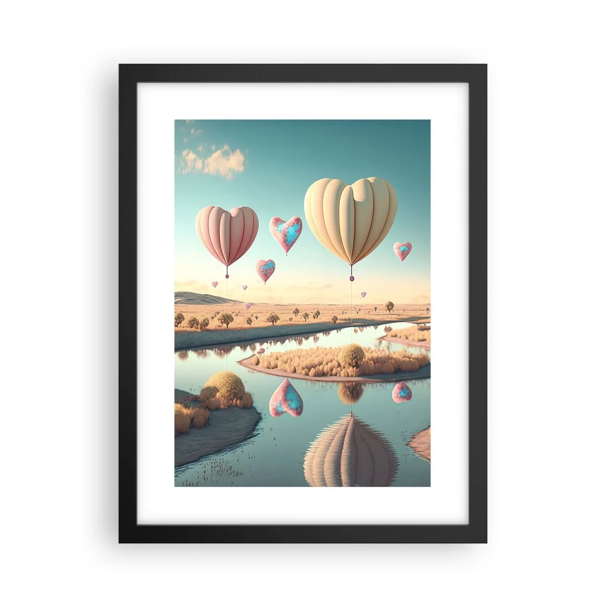 Plakat w czarnej ramie - Miłość pozwala wznieść się - 30x40 cm