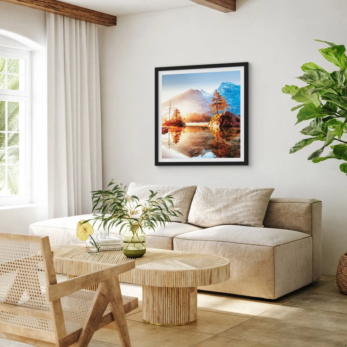 Plakat w czarnej ramie - Natura w nowym świetle - 50x50 cm