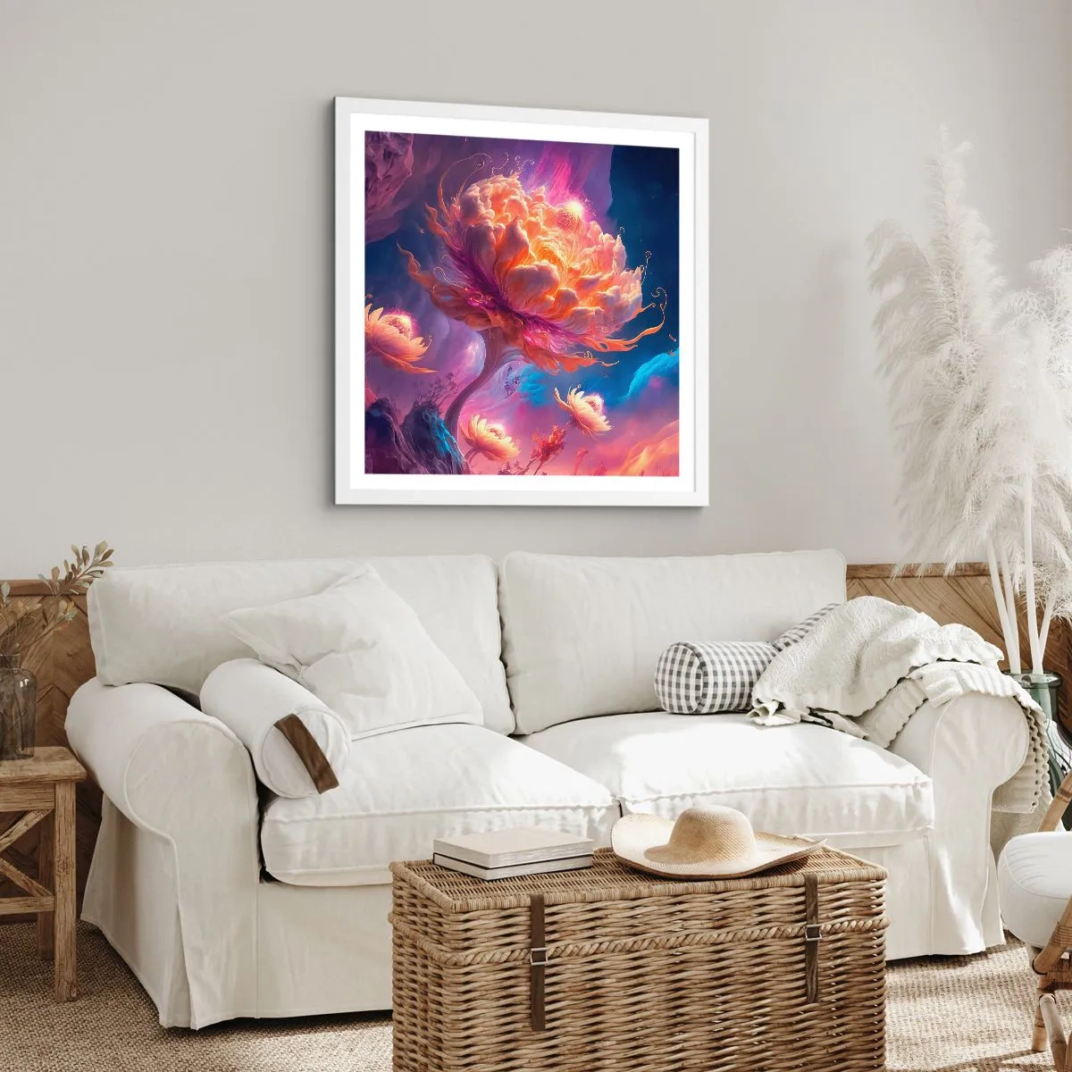Plakat w białej ramie - Inny świat - 30x30 cm