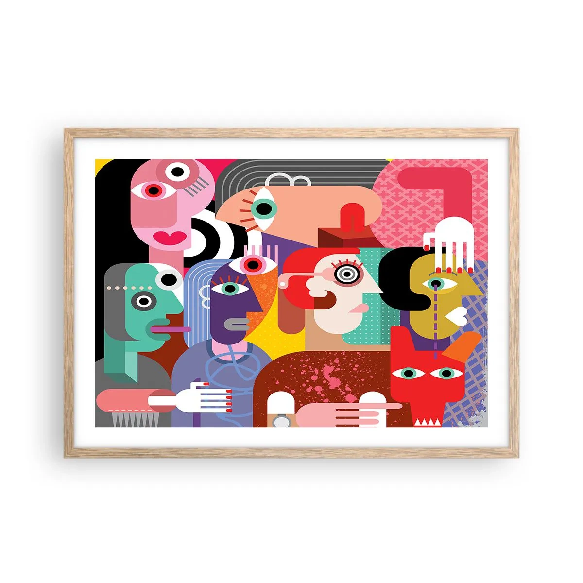 Plakat w ramie jasny dąb - My od pana Picassa - 70x50 cm