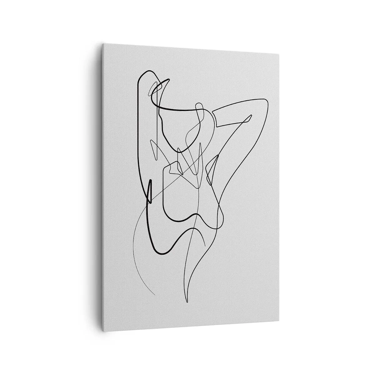 Obraz na płótnie - Minimalistyczny kontur kobiecej sylwetki - 70x100cm - Naprawdę, jaka jesteś... - Nowoczesna dekoracja ścienna do salonu i sypialni ARTTOR