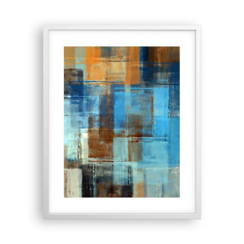 Plakat w białej ramie - Przez błękitną zasłonę - 40x50 cm