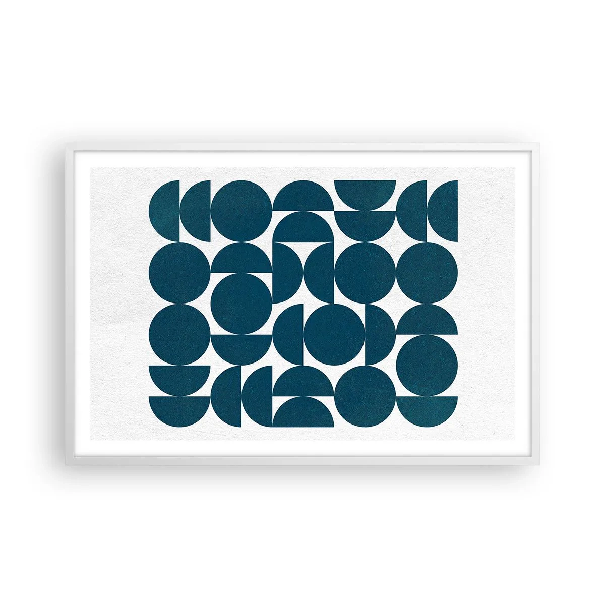 Plakat w białej ramie - Koła i półkola - 91x61 cm