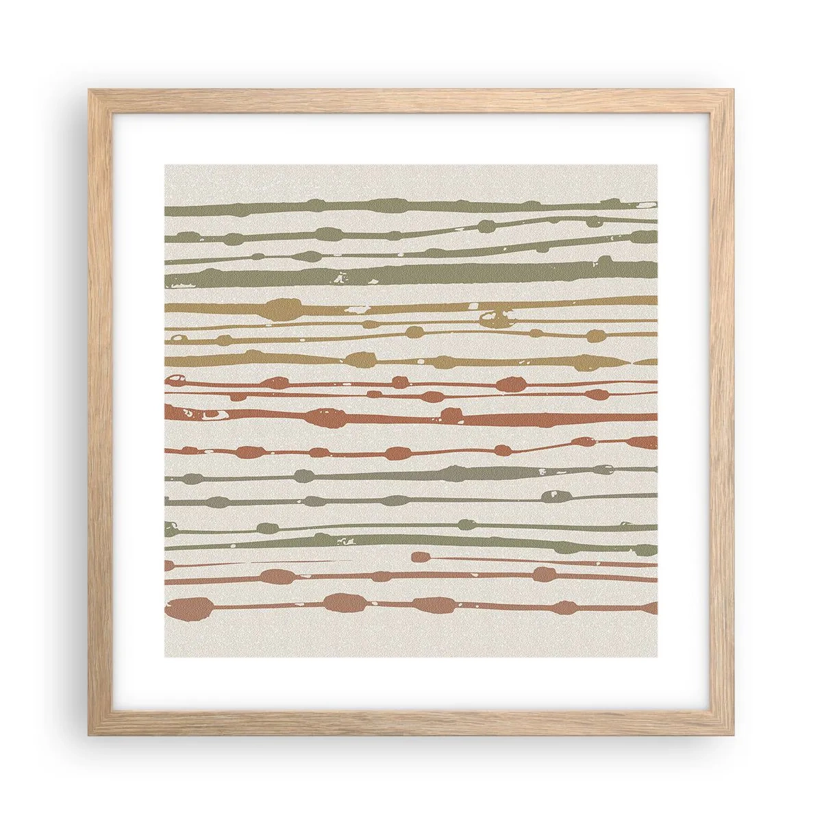 Plakat w ramie jasny dąb - Muzyczny zapis barw - 40x40 cm