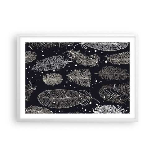 Plakat w białej ramie - Pierzasta koronka - 70x50 cm