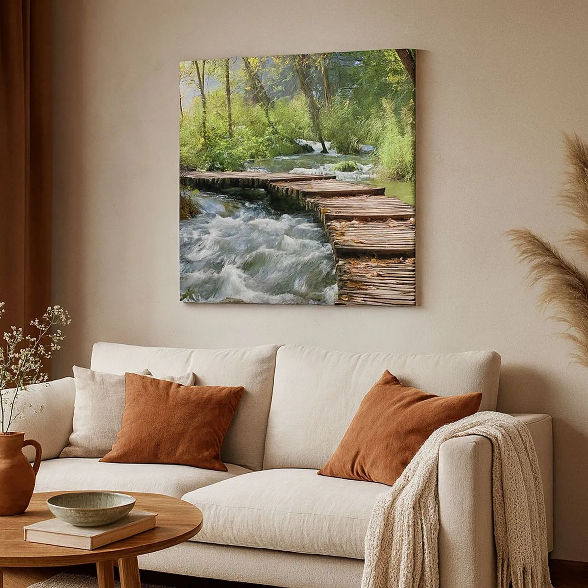 Obraz na płótnie - Nad pienistą kaskadą - 30x30 cm