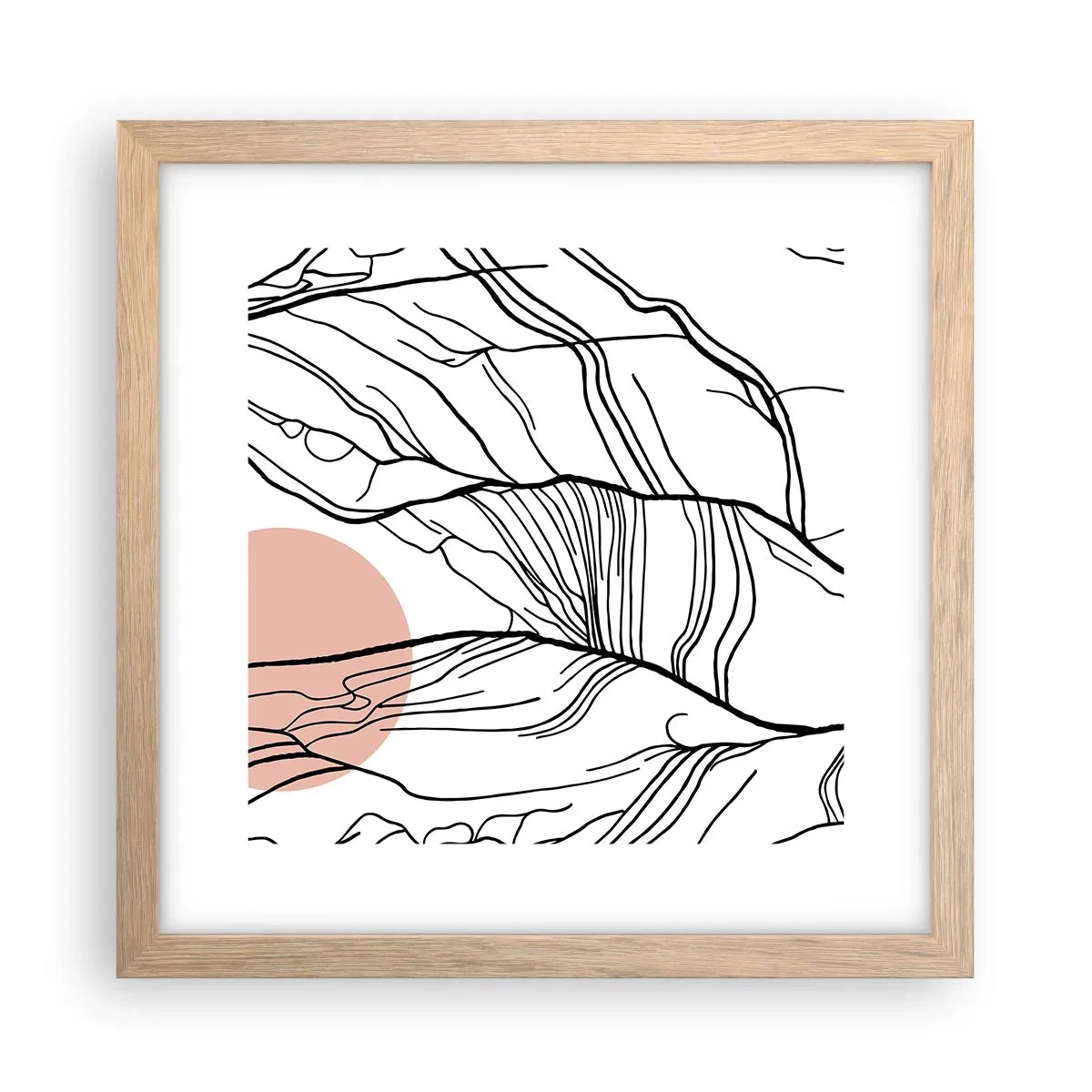 Plakat w ramie jasny dąb - W sieci gałązek - 30x30 cm