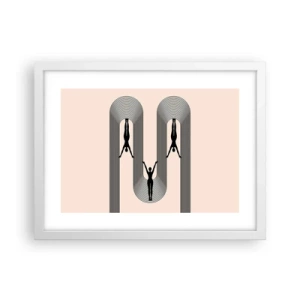 Plakat w białej ramie - Do góry nogami - 40x30 cm