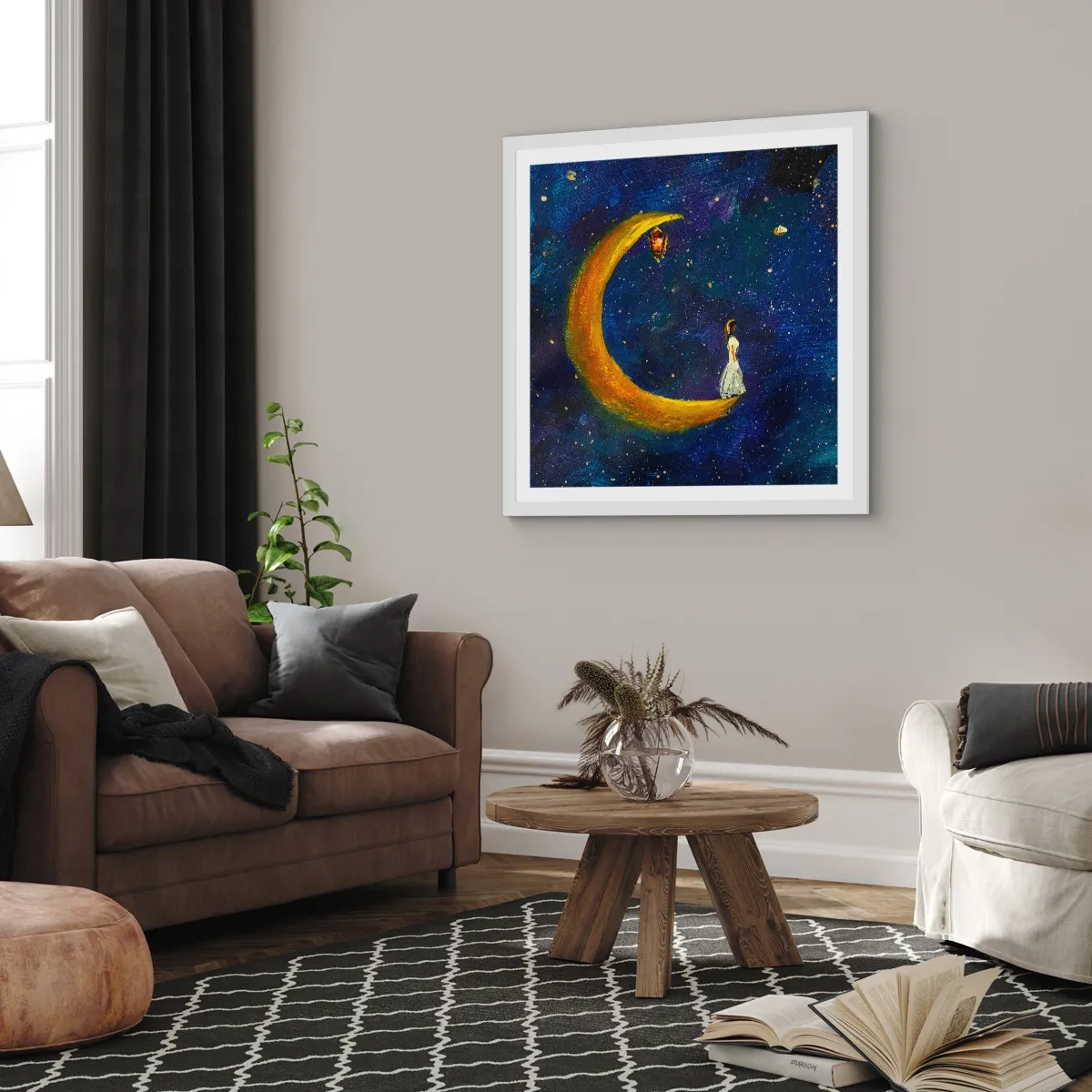 Plakat w białej ramie - Wołanie świata - 30x30 cm