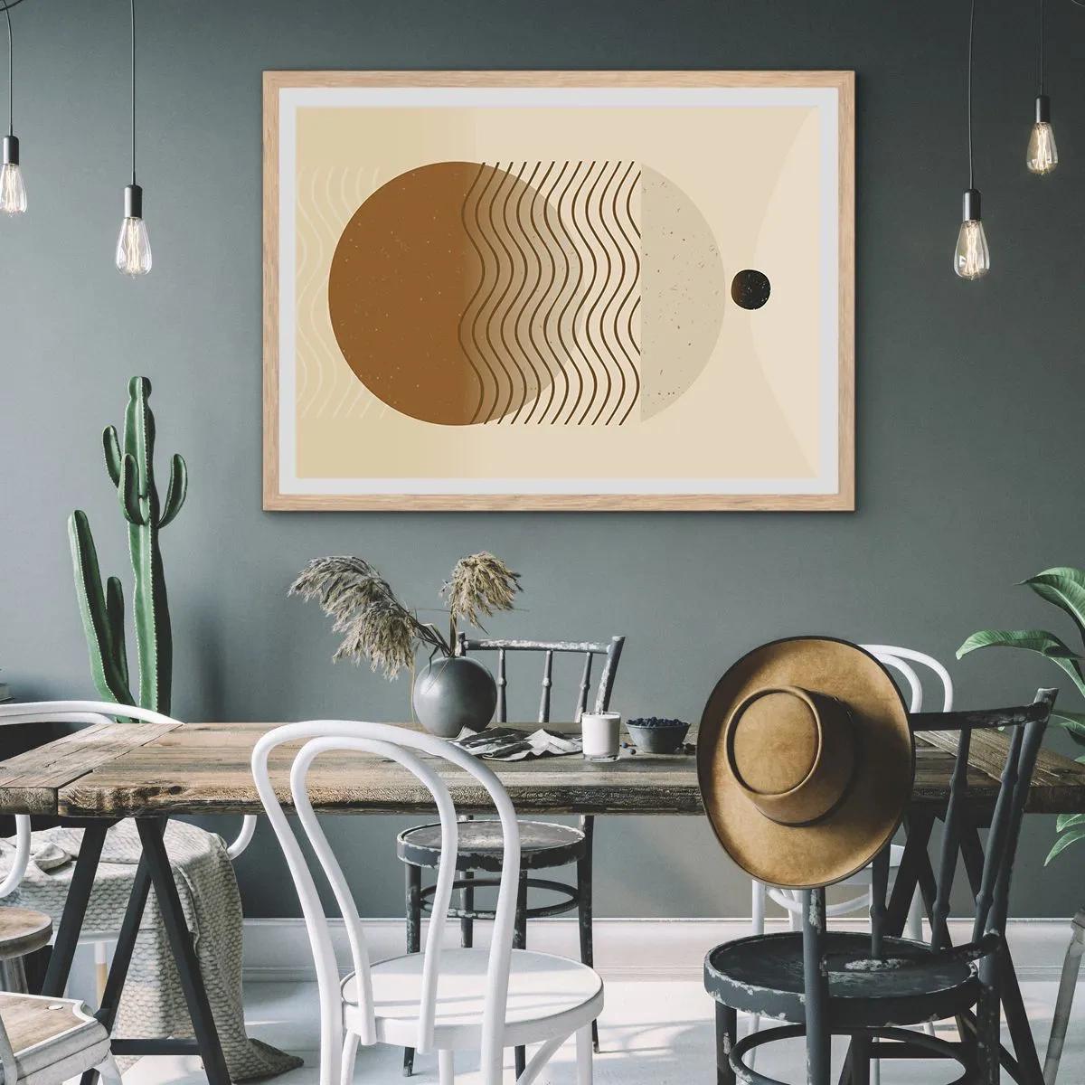 Plakat w ramie jasny dąb - O pochodzeniu figur geometrycznych - 70x50 cm