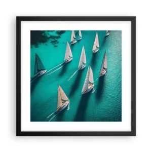 Plakat w czarnej ramie - W zawody z wiatrem - 40x40 cm