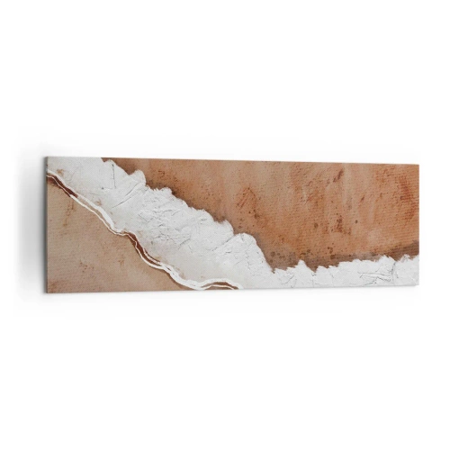 Obraz na płótnie - Tekstura piasku z białymi akcentami - 160x50cm - W kolorach ziemi - Nowoczesna dekoracja ścienna do salonu i sypialni ARTTOR