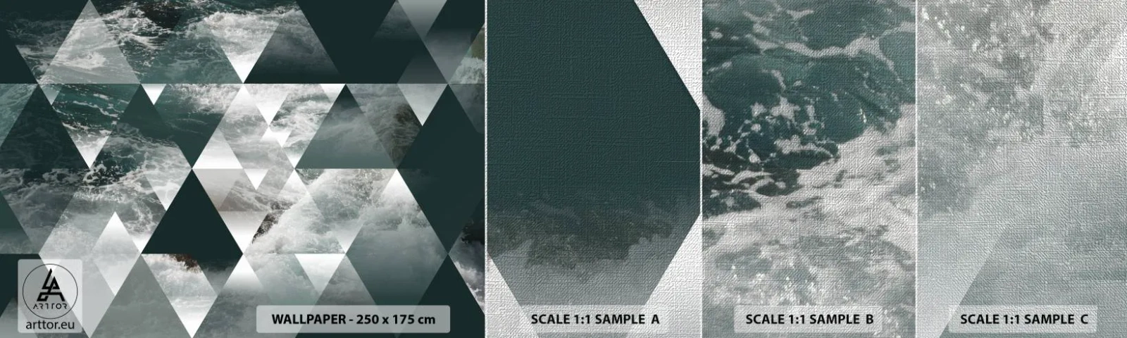 Fototapeta Próbka Premium Canvas - Kryształowa perspektywa - Abstrakcja, Fale Morskie, Sztuka - 100x30 cm