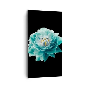 Obraz na płótnie - Płatki błękitne i złote - 45x80 cm