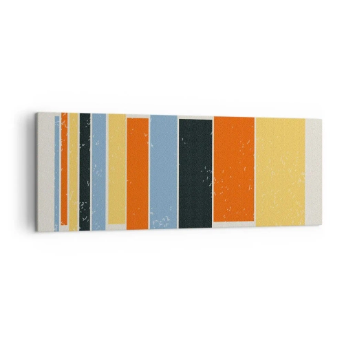 Obraz na płótnie - Kolorowe prostokąty w nowoczesnym układzie - 140x50cm - Zapis muzyki - Nowoczesna dekoracja ścienna do salonu i sypialni ARTTOR