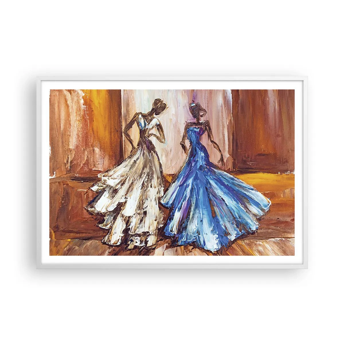 Plakat w białej ramie - Wdzięczny duet - 100x70 cm