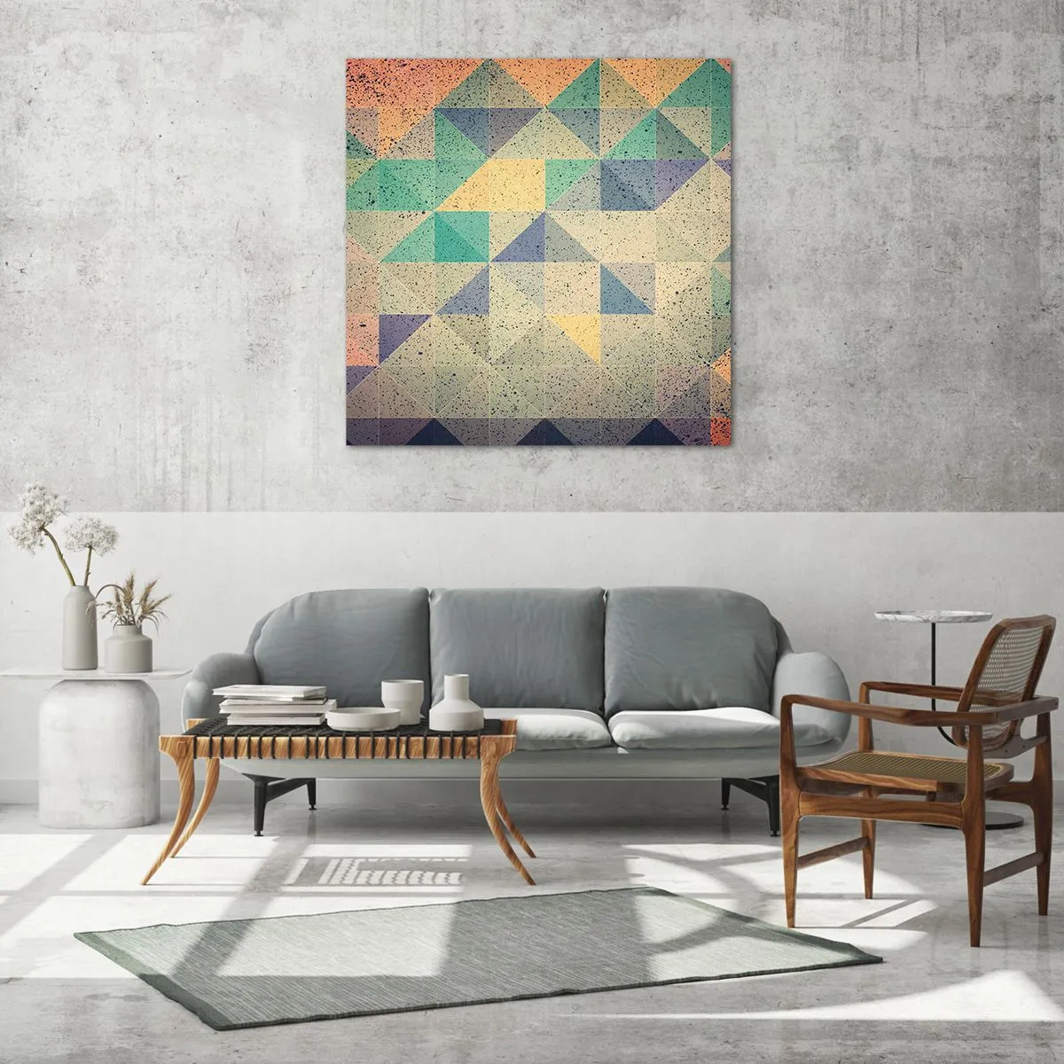 Obraz na szkle - Republika trójkątów - 60x60 cm