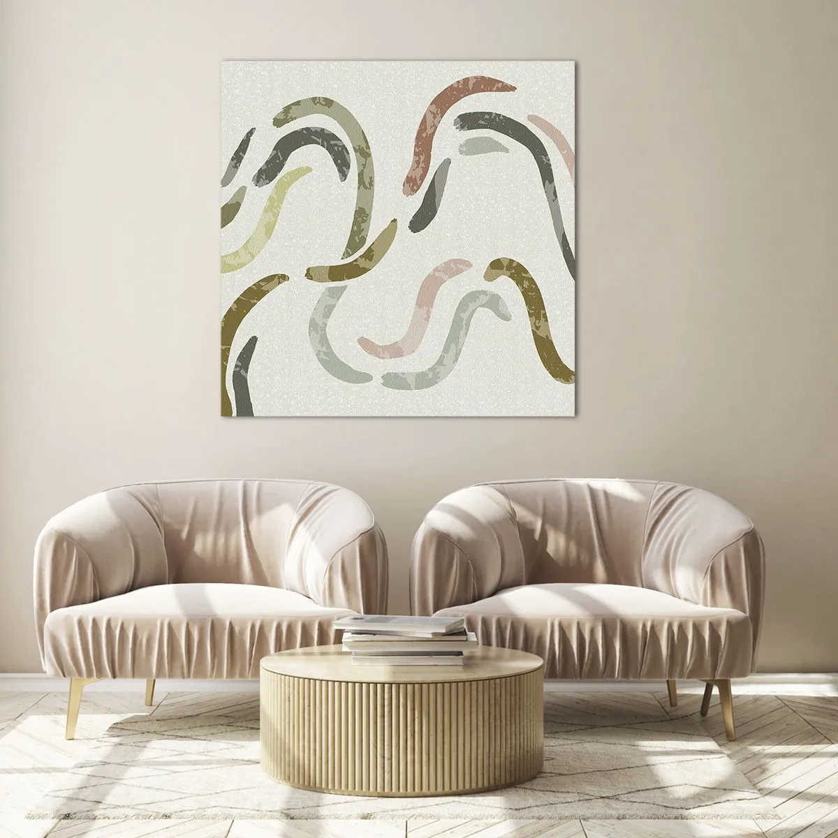 Obraz na szkle - Radosny taniec abstrakcji - 60x60 cm