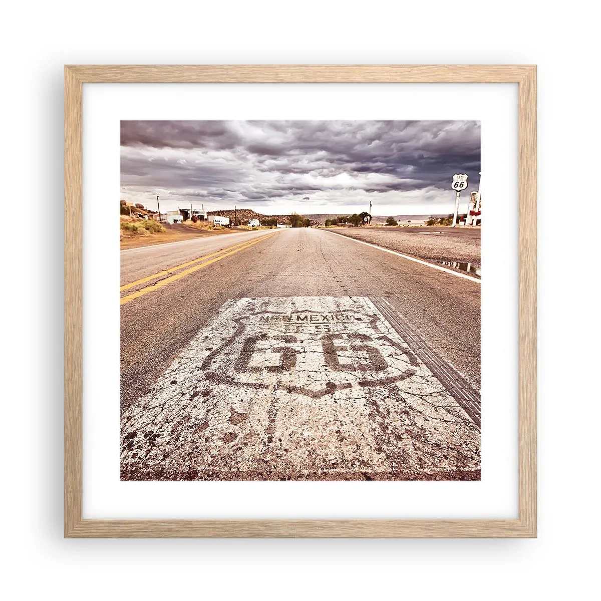 Plakat w ramie jasny dąb - Mother Road - amerykańska legenda - 40x40 cm