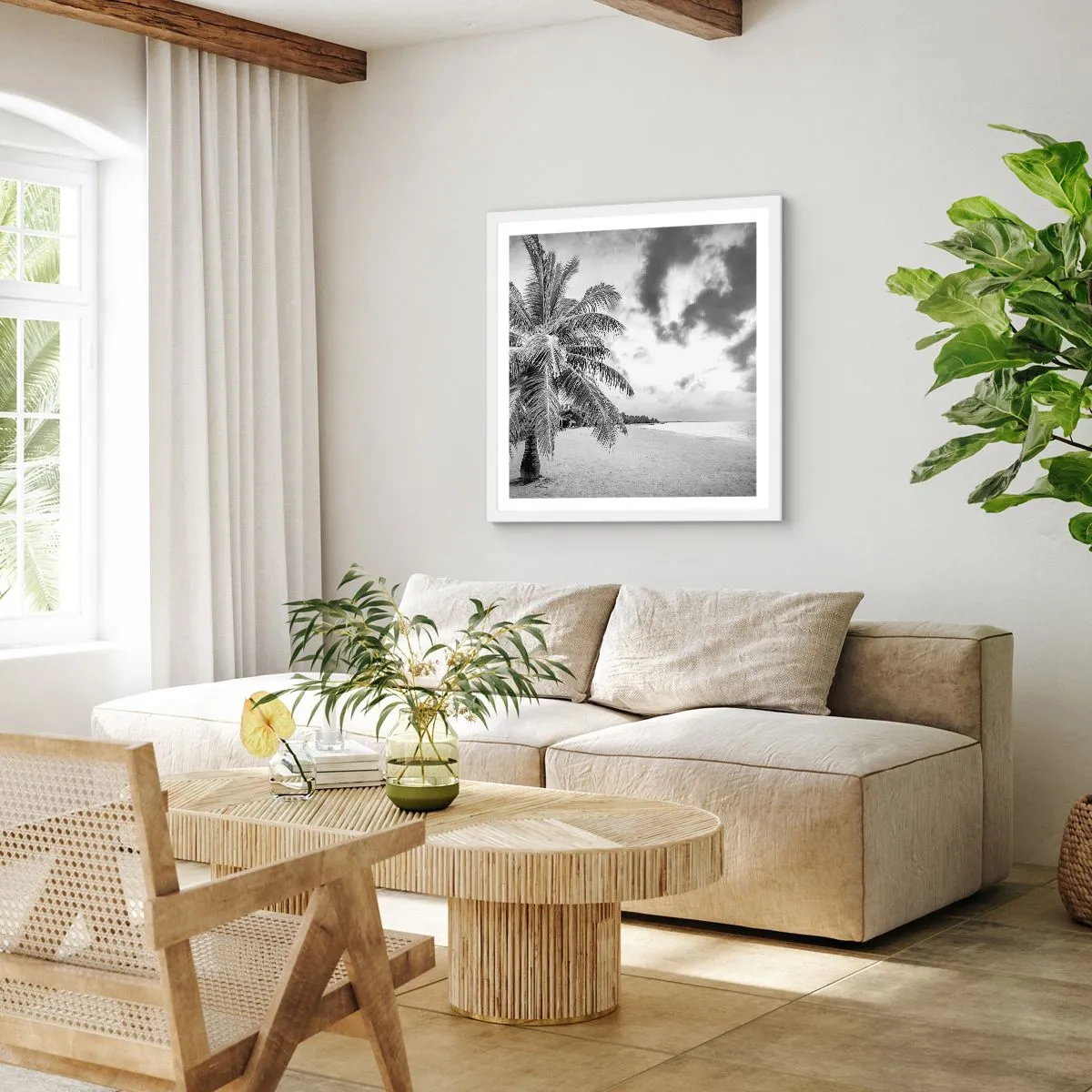 Plakat w białej ramie - Gdy tęsknisz do samotności… - 30x30 cm