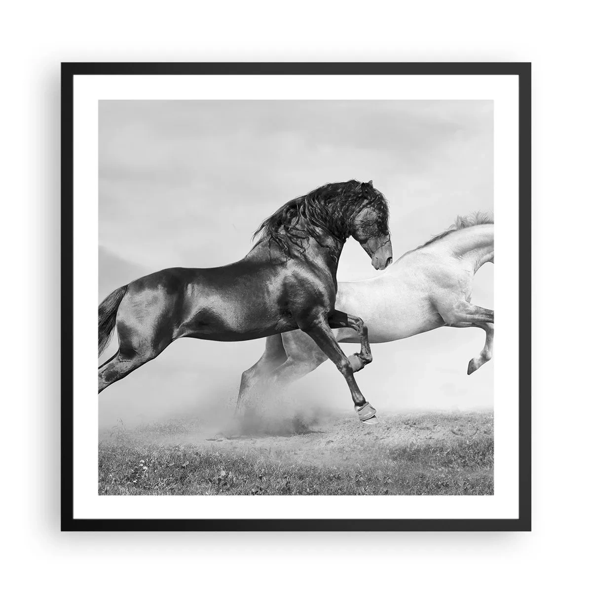 Plakat w czarnej ramie - Anioły i demony - 60x60 cm