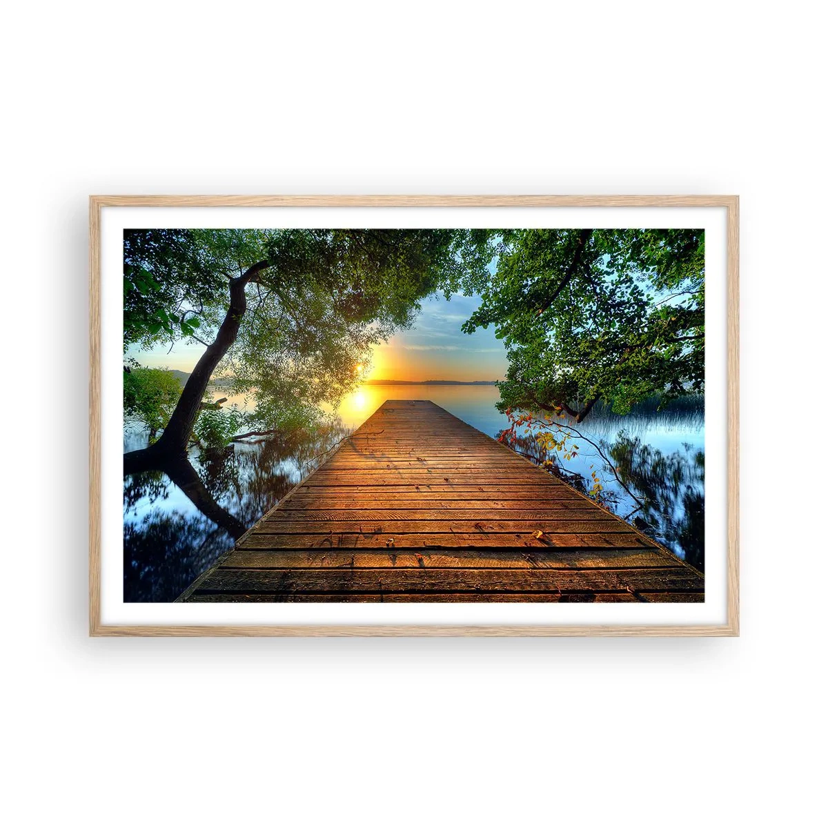 Plakat w ramie jasny dąb - Nie śpiesz się, usiądź - 91x61 cm