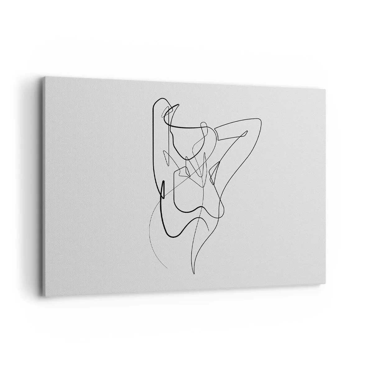 Obraz na płótnie - Minimalistyczny kontur kobiecej sylwetki - 100x70cm - Naprawdę, jaka jesteś... - Nowoczesna dekoracja ścienna do salonu, kuchni i sypialni ARTTOR